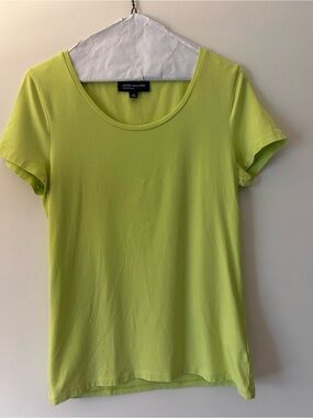 Jones New York Bright Lime Short Sleeve Scoop Neck Tee